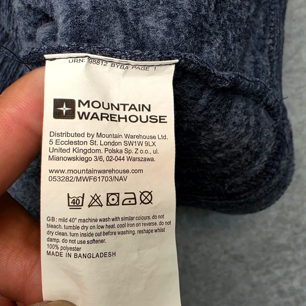 Mountain Warehouse‎ Men's XXL Navy Blue Space Dye Quarter Zip Fleece Pullover